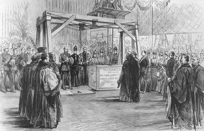 The Prince of Wales Laying the Foundation-Stone of Tower Bridge on Monday, 1886 by English School